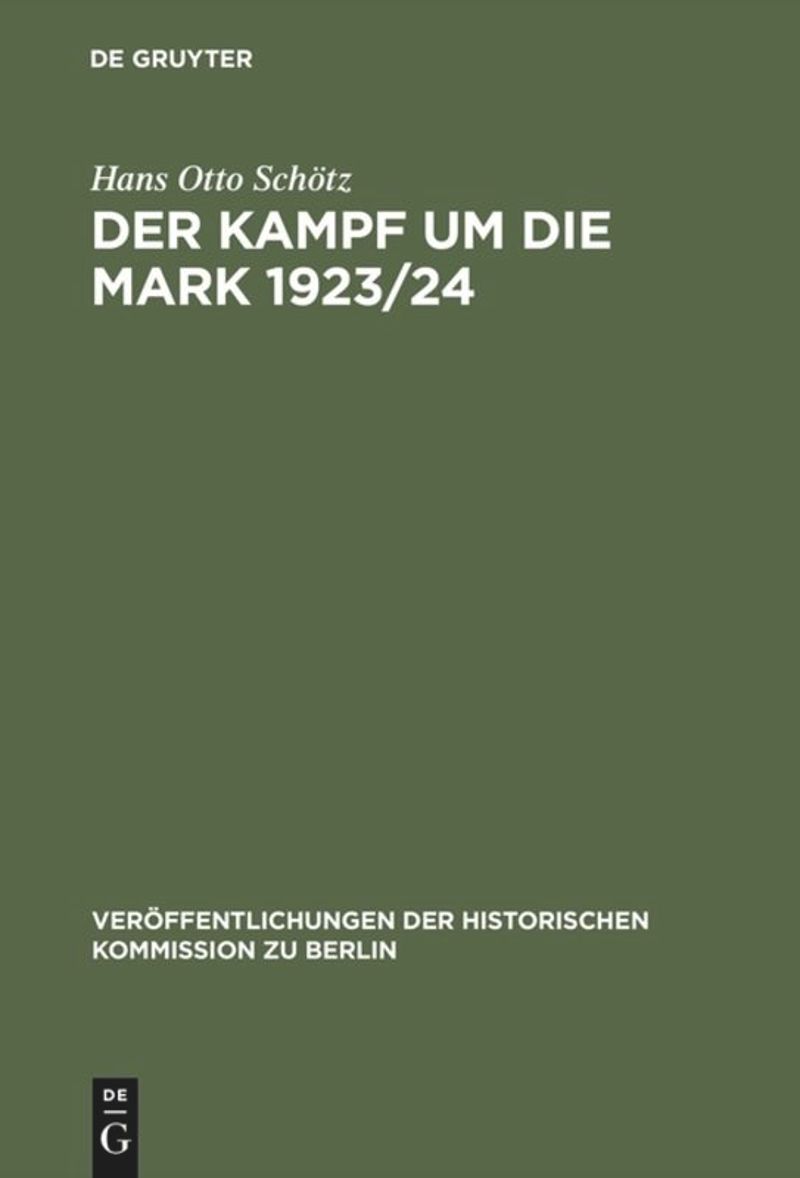book: Der Kampf um die Mark 1923/24