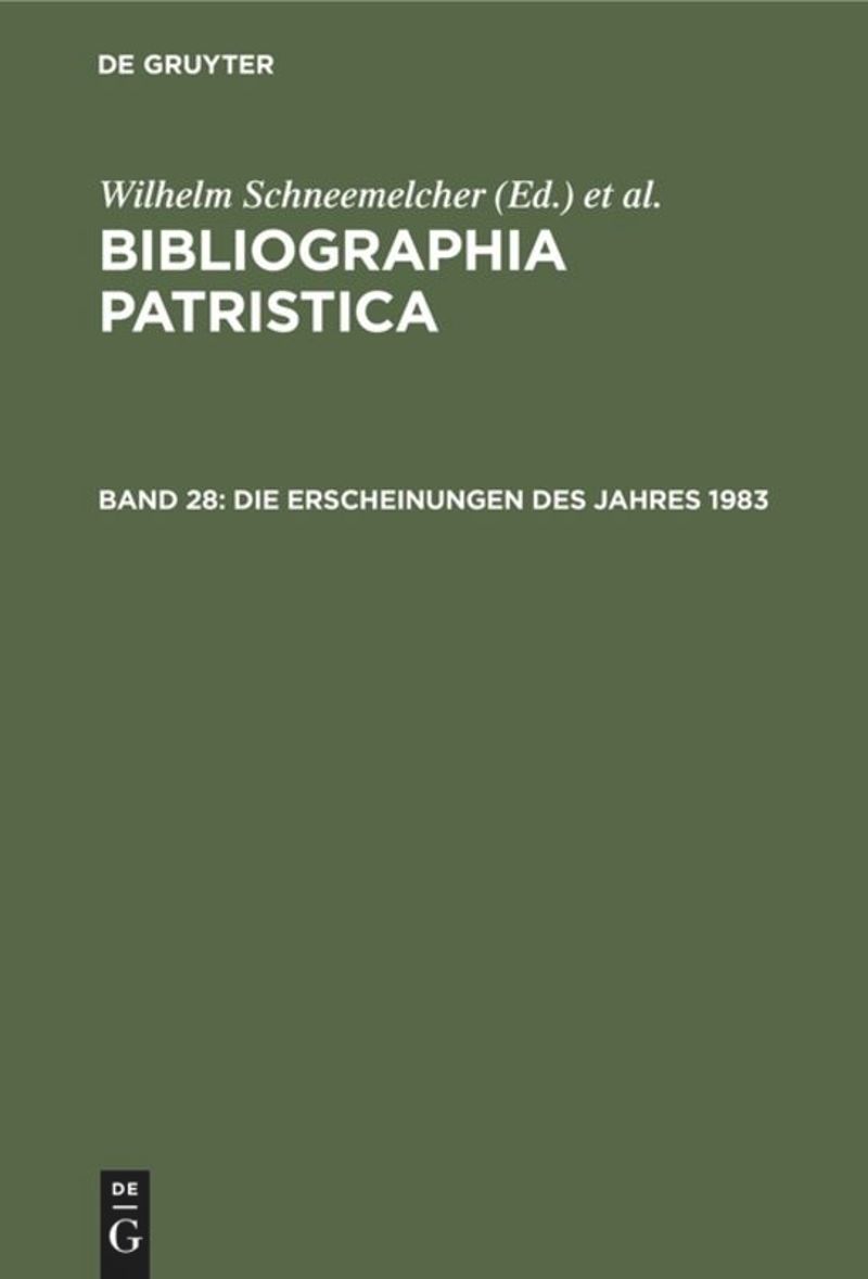 book: Band 28 Die Erscheinungen des Jahres 1983