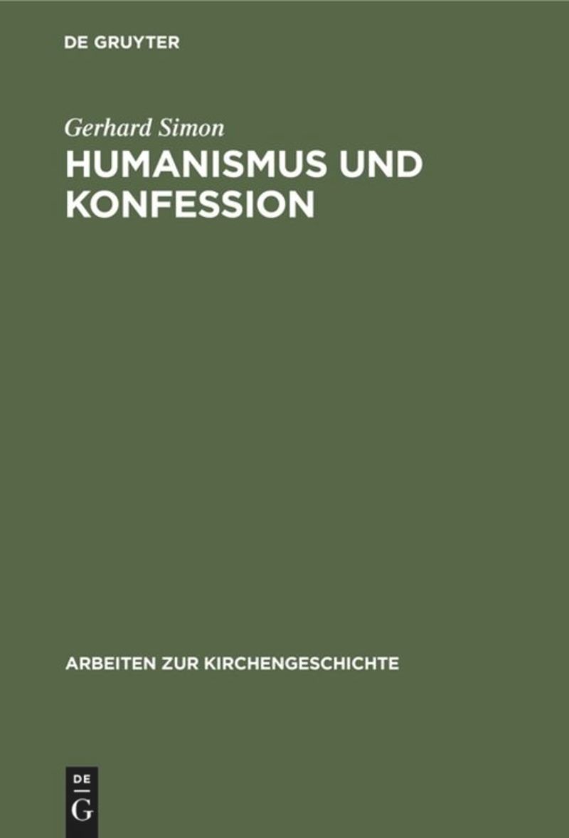 book: Humanismus und Konfession