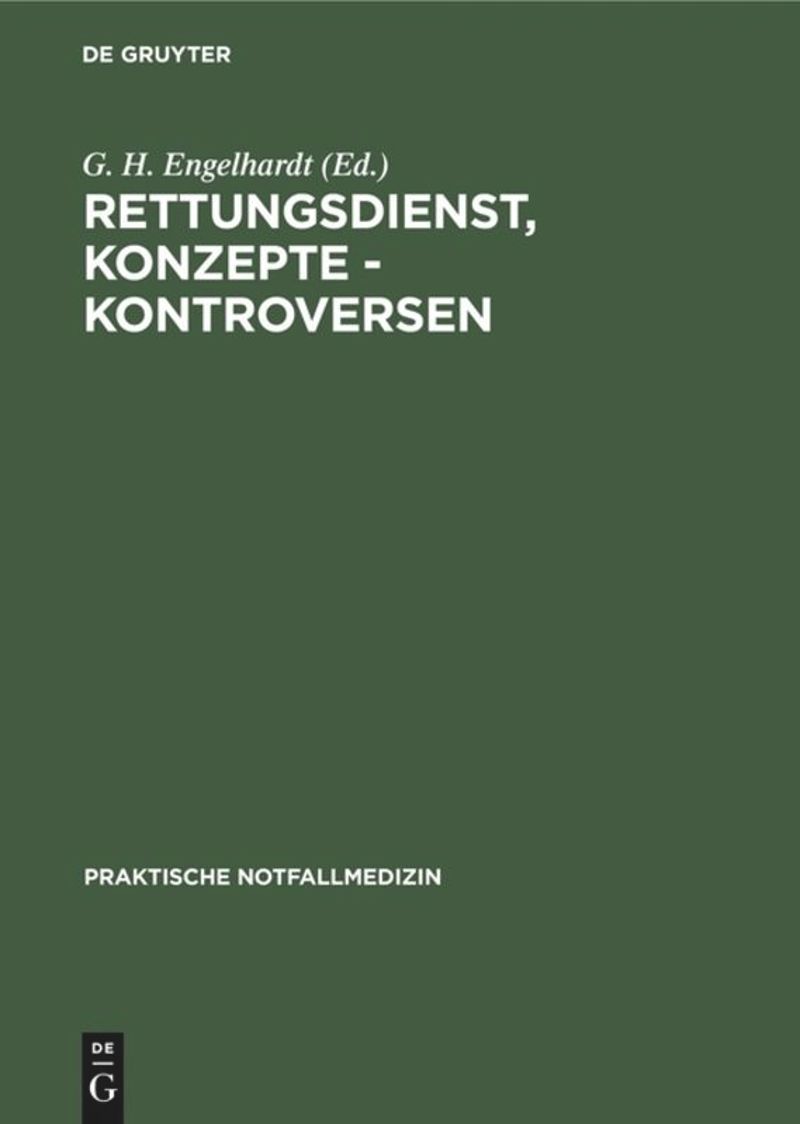 book: Rettungsdienst, Konzepte - Kontroversen