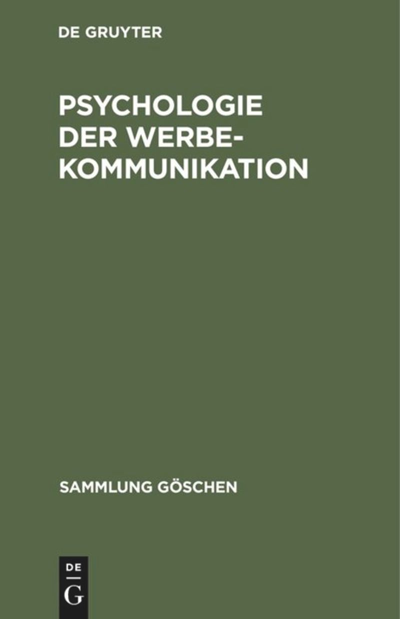 book: Psychologie der Werbekommunikation