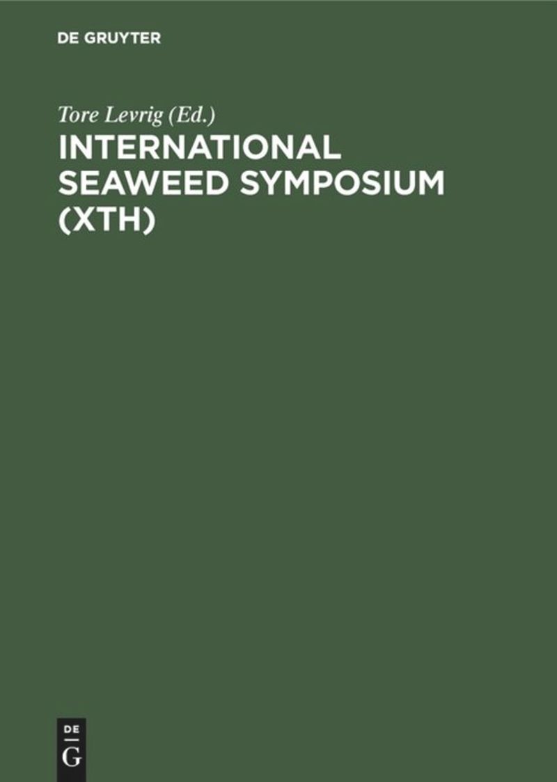 book: International Seaweed Symposium (Xth)