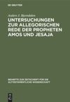 book: Untersuchungen zur allegorischen Rede der Propheten Amos und Jesaja
