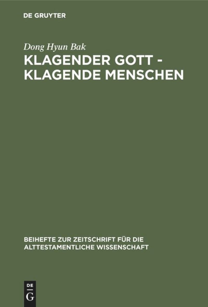 book: Klagender Gott - klagende Menschen