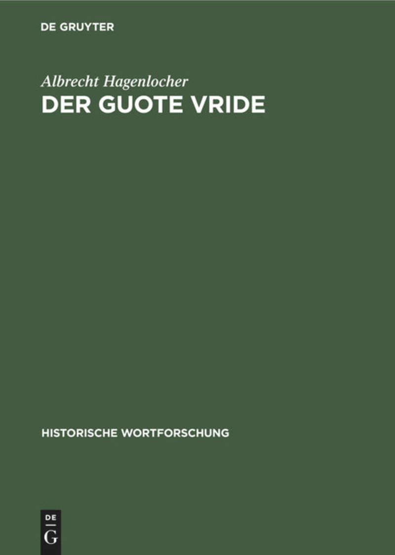 book: Der guote vride