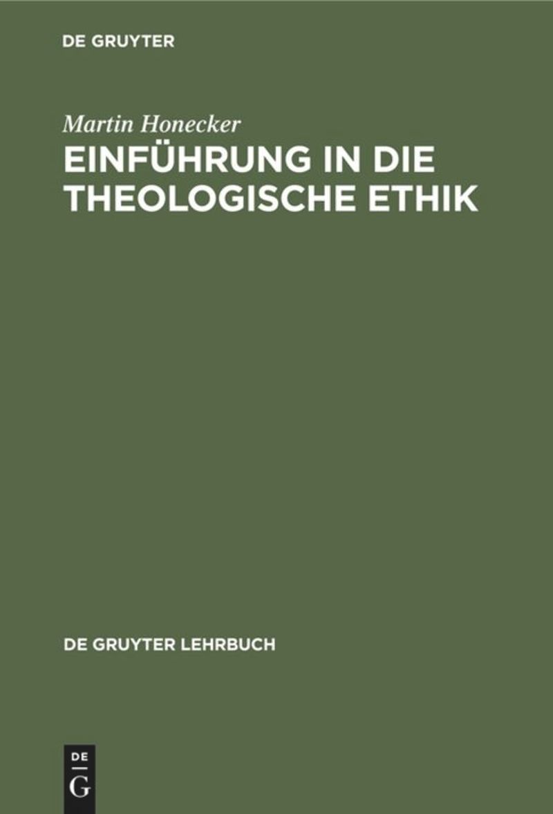 book: Einführung in die Theologische Ethik