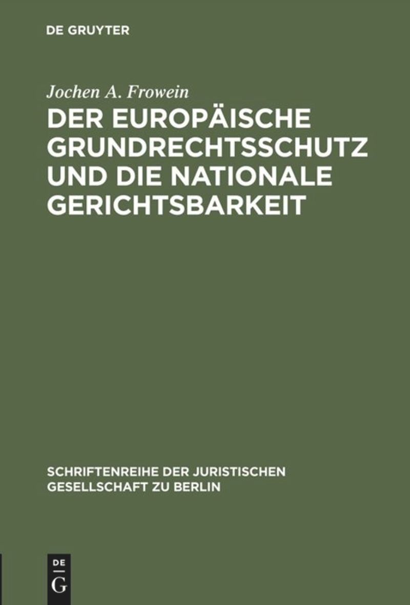 book: Der europäische Grundrechtsschutz und die nationale Gerichtsbarkeit