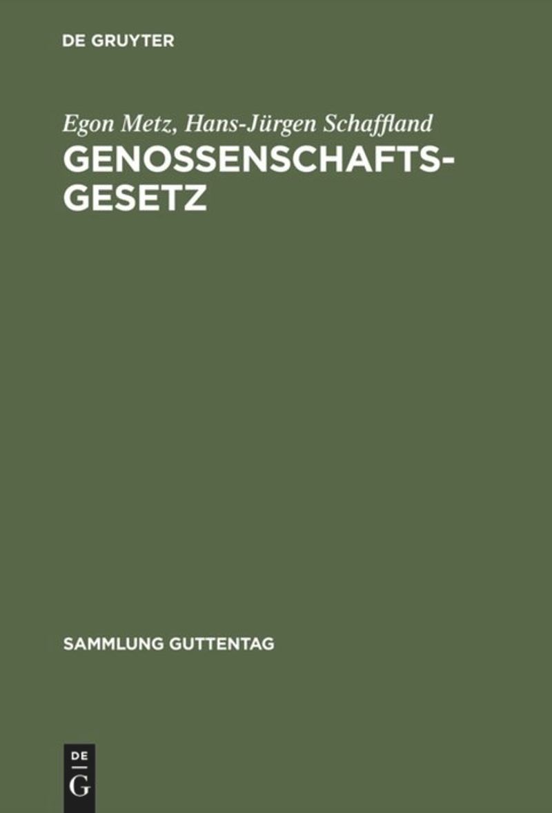 book: Genossenschaftsgesetz