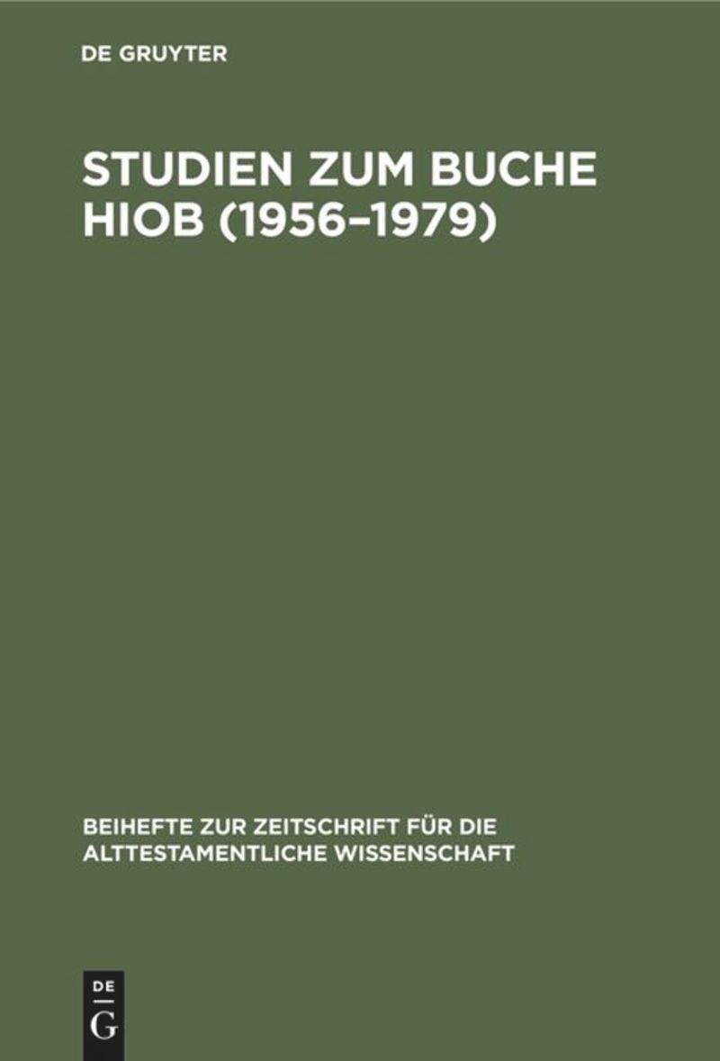 book: Studien zum Buche Hiob (1956–1979)