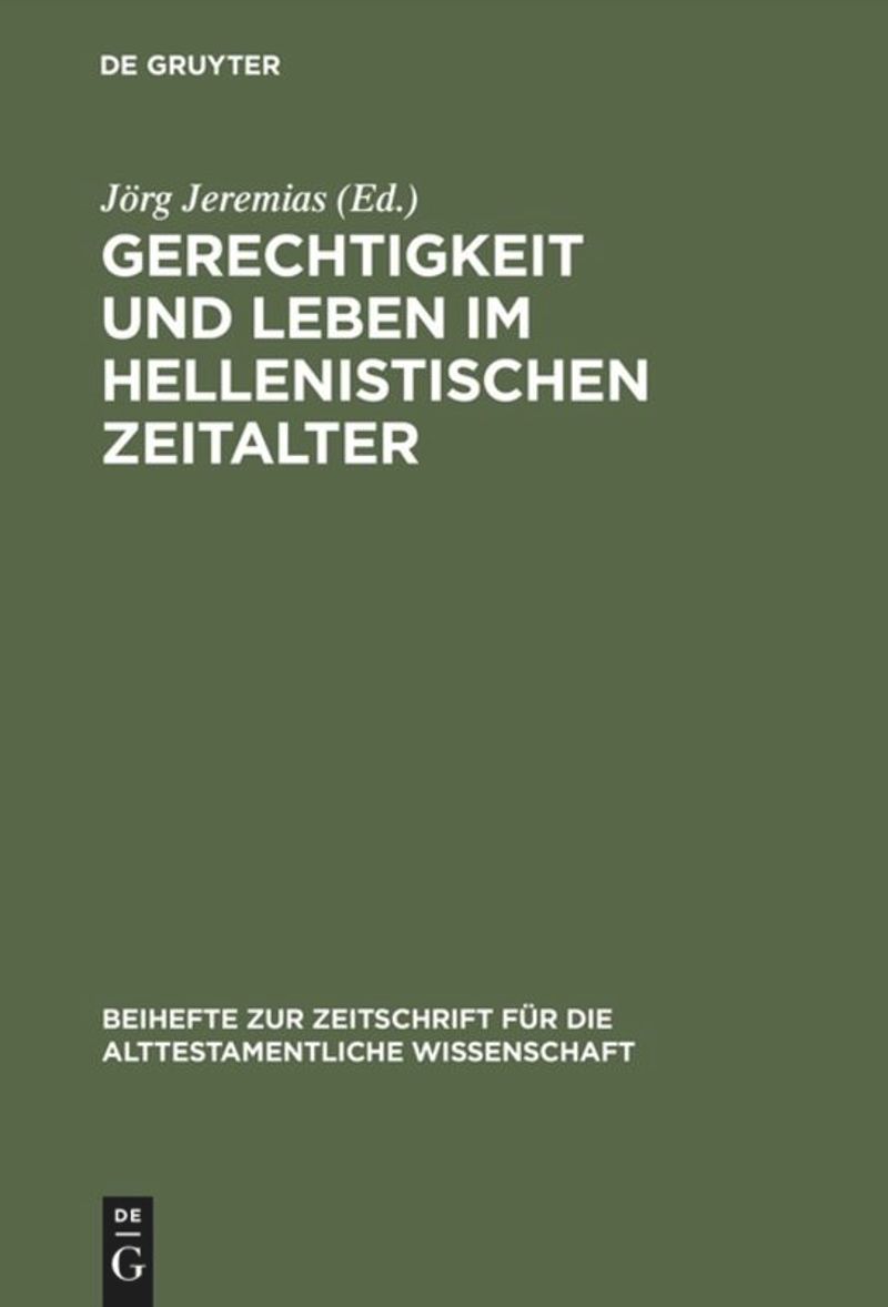 book: Gerechtigkeit und Leben im hellenistischen Zeitalter