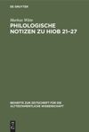book: Philologische Notizen zu Hiob 21–27