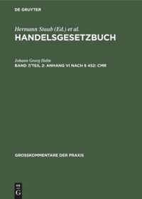 book: Band 7/Teil 2 Anhang VI nach § 452: CMR