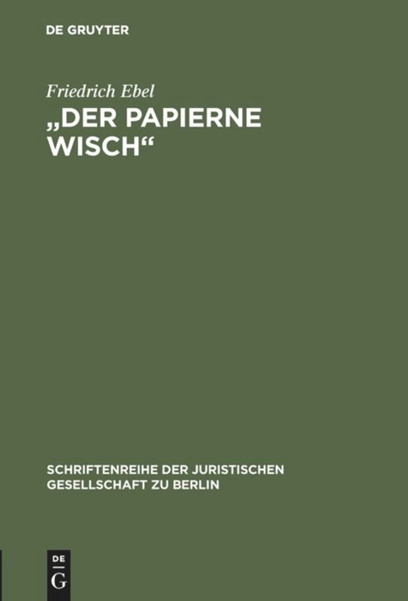 book: "Der papierne Wisch"