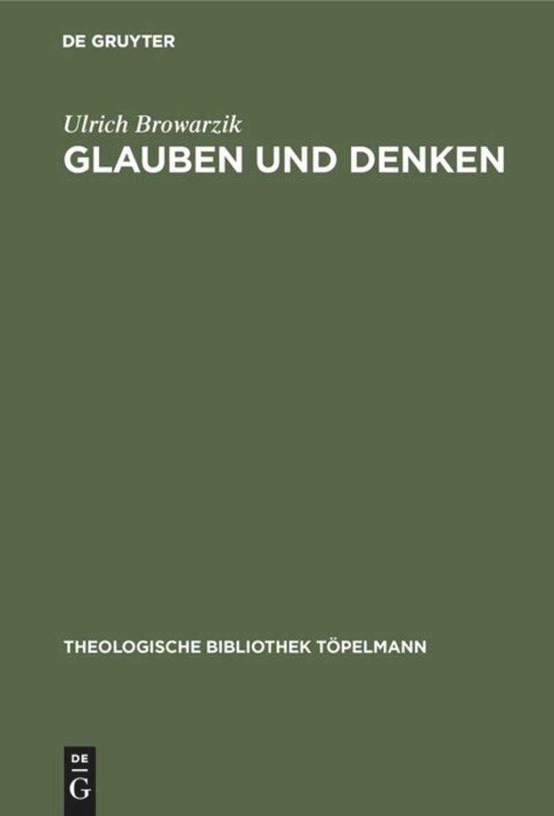 book: Glauben und Denken