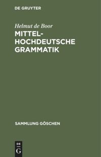 book: Mittelhochdeutsche Grammatik