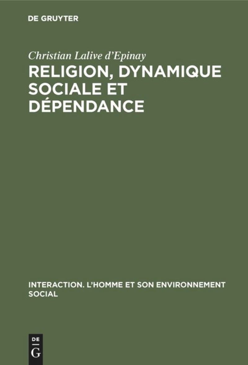 book: Religion, dynamique sociale et dépendance
