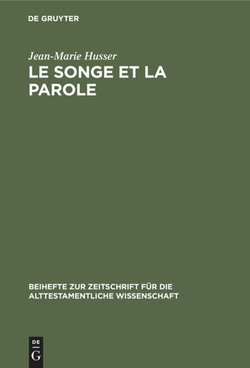 book: Le songe et la parole