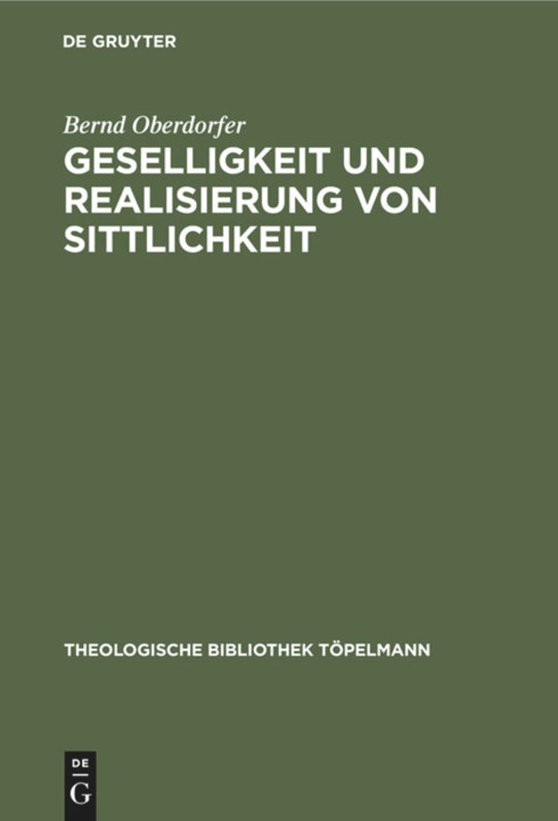 book: Geselligkeit und Realisierung von Sittlichkeit