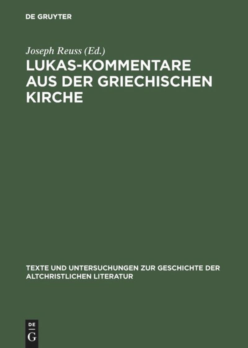 book: Lukas-Kommentare aus der griechischen Kirche