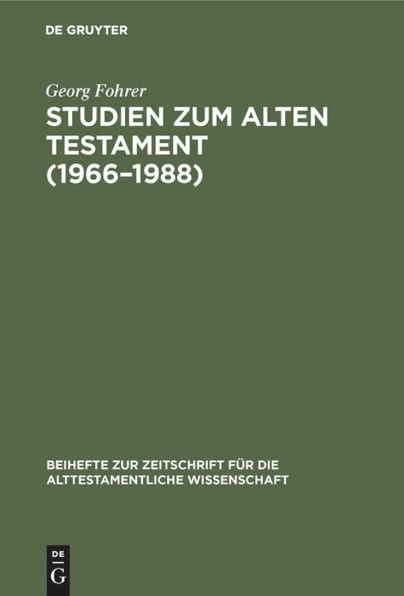 book: Studien zum Alten Testament (1966–1988)