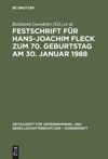 book: Festschrift für Hans-Joachim Fleck zum 70. Geburtstag am 30. Januar 1988