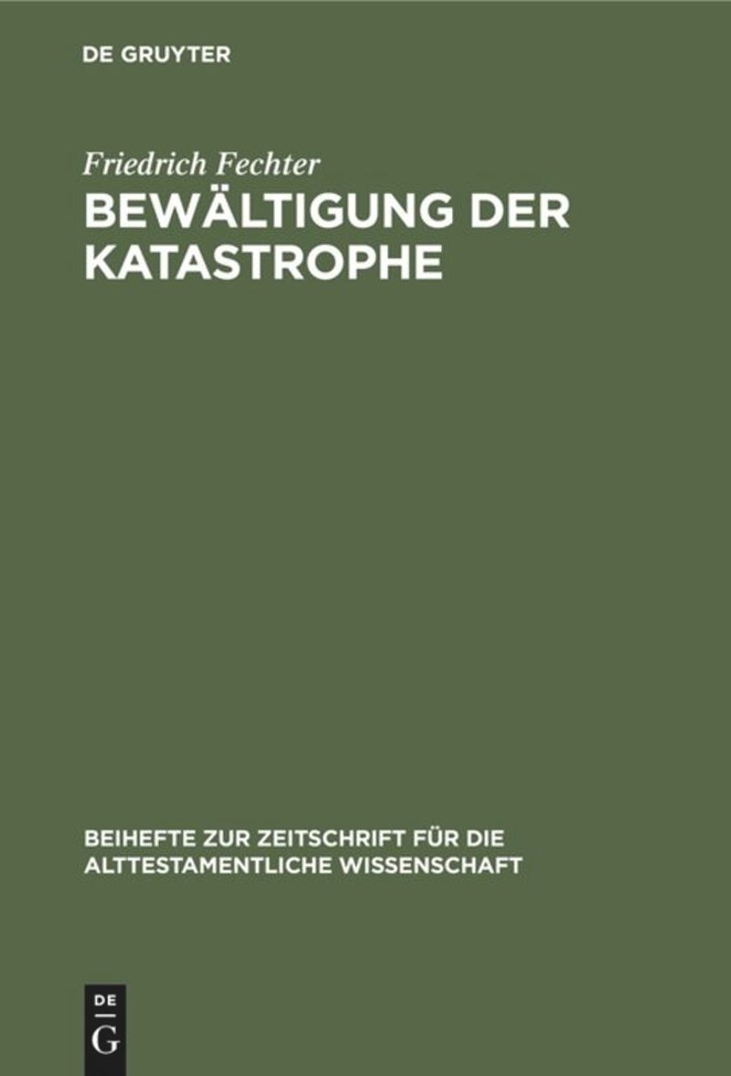 book: Bewältigung der Katastrophe