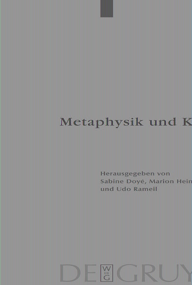 book: Metaphysik und Kritik
