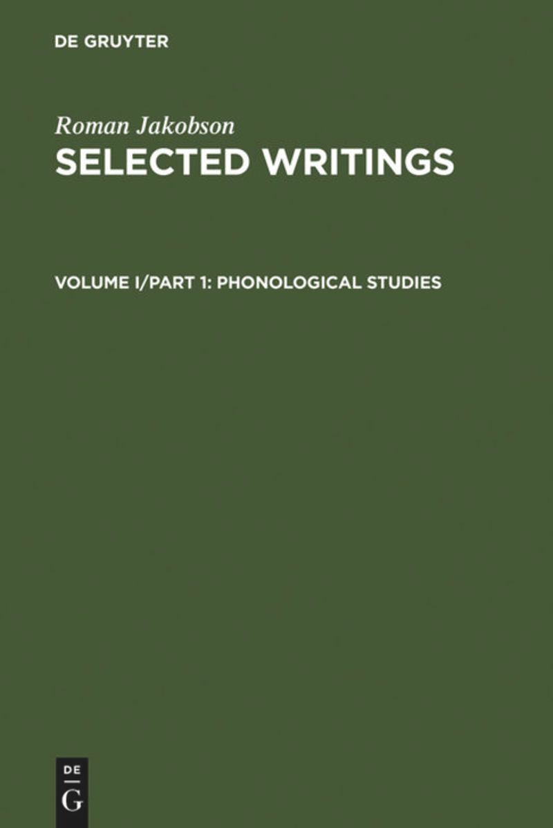 book: Volume I Phonological Studies