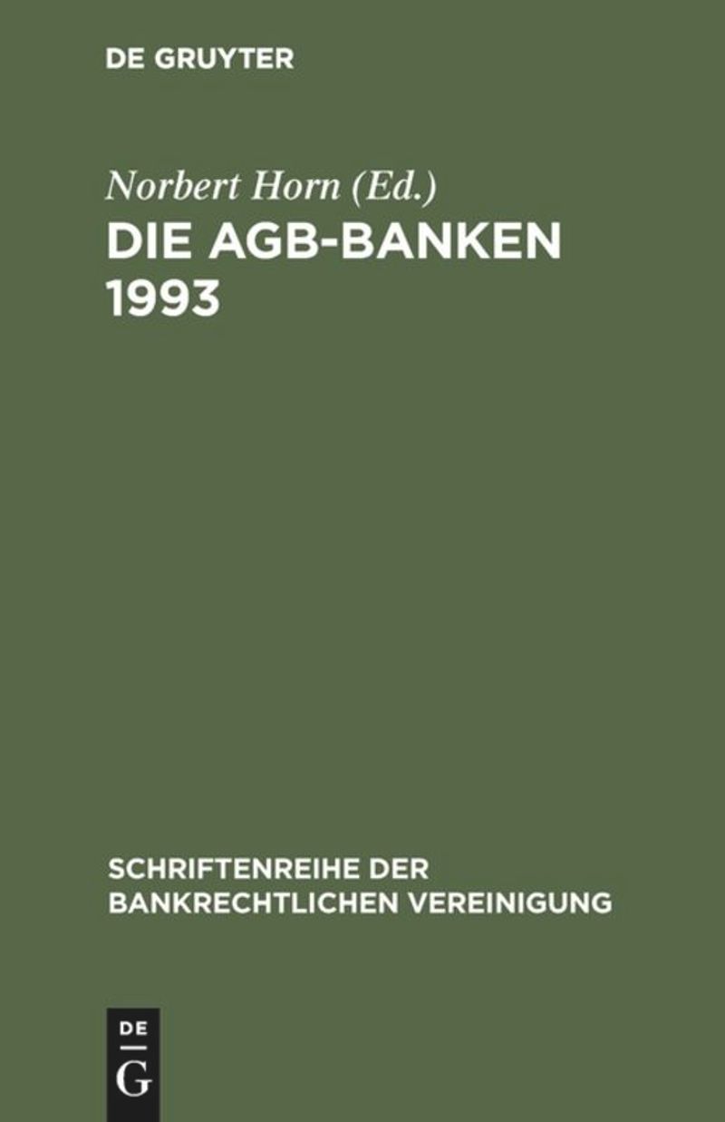 book: Die AGB-Banken 1993