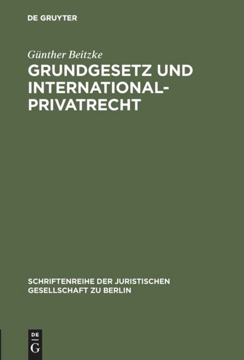 book: Grundgesetz und Internationalprivatrecht