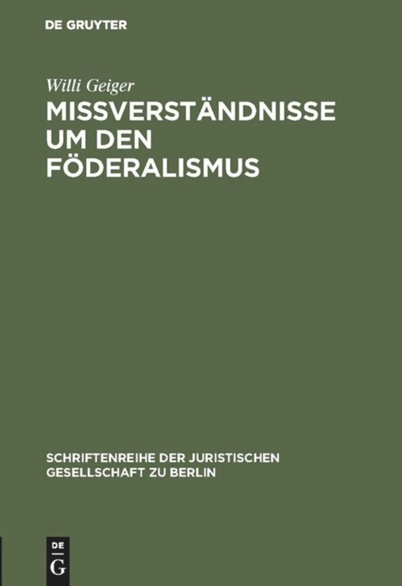 book: Mißverständnisse um den Föderalismus