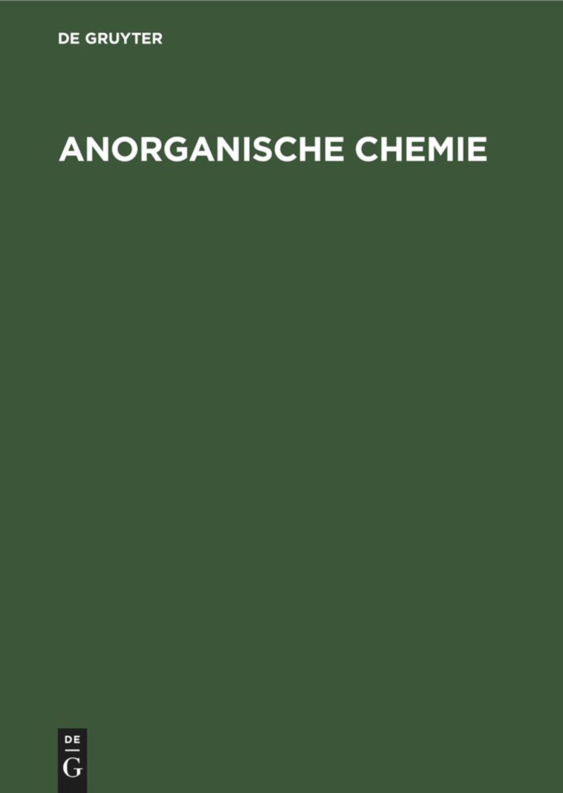 book: Anorganische Chemie