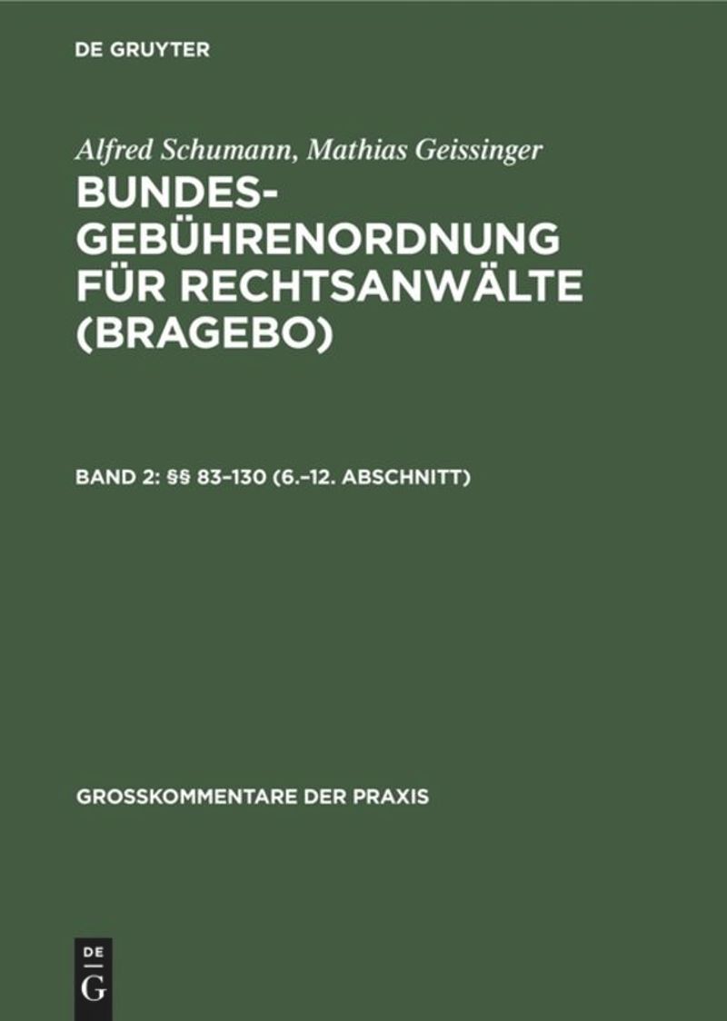book: Band 2 §§ 83–130 (6.–12. Abschnitt)