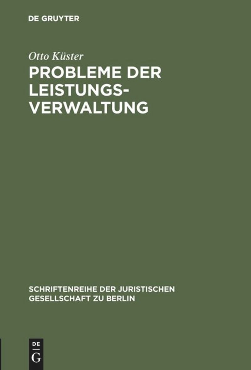 book: Probleme der Leistungsverwaltung