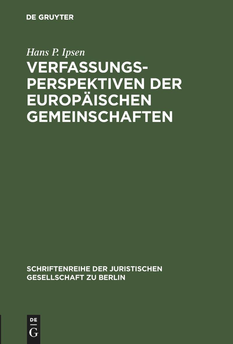 book: Verfassungsperspektiven der Europäischen Gemeinschaften