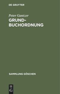 book: Grundbuchordnung