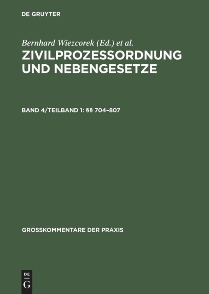 book: Band 4/Teilband 1 §§ 704–807