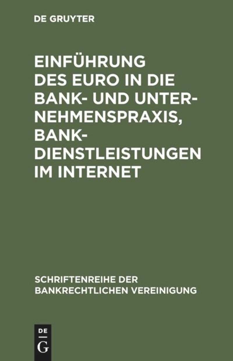 book: Einführung des Euro in die Bank- und Unternehmenspraxis, Bankdienstleistungen im Internet