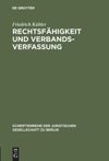 book: Rechtsfähigkeit und Verbandsverfassung