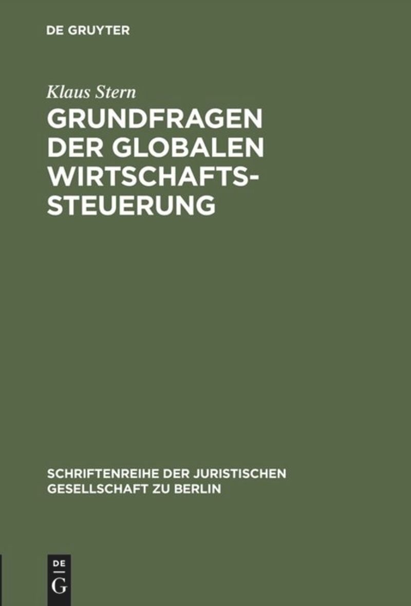 book: Grundfragen der globalen Wirtschaftssteuerung