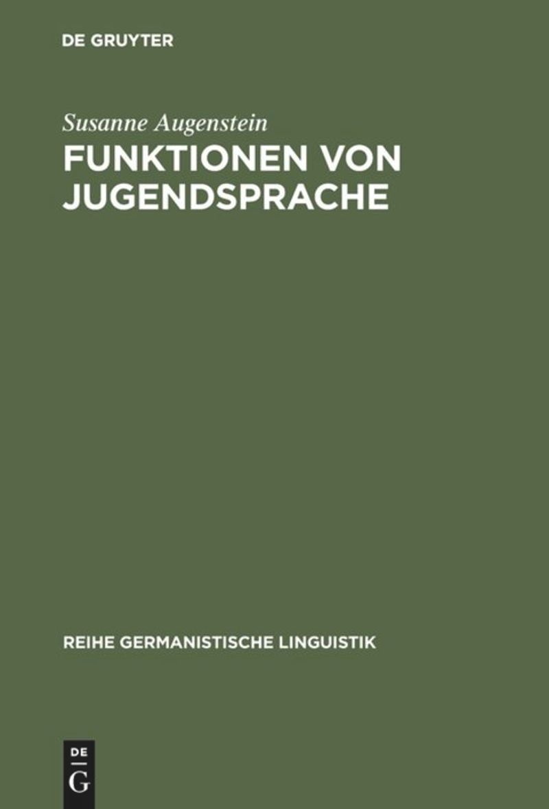 book: Funktionen von Jugendsprache