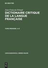 book: Dictionaire critique de la langue française