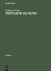 book: Textliste zu III/50