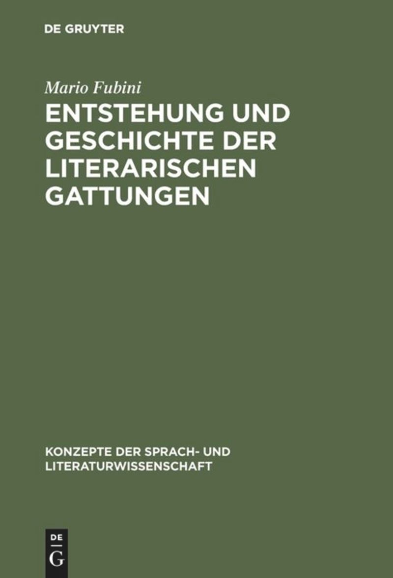 book: Entstehung und Geschichte der literarischen Gattungen