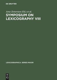 book: Symposium on Lexicography VIII