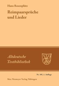 book: Reimpaarsprüche und Lieder