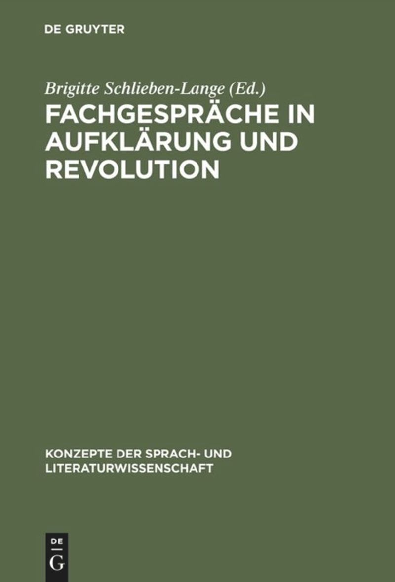 book: Fachgespräche in Aufklärung und Revolution