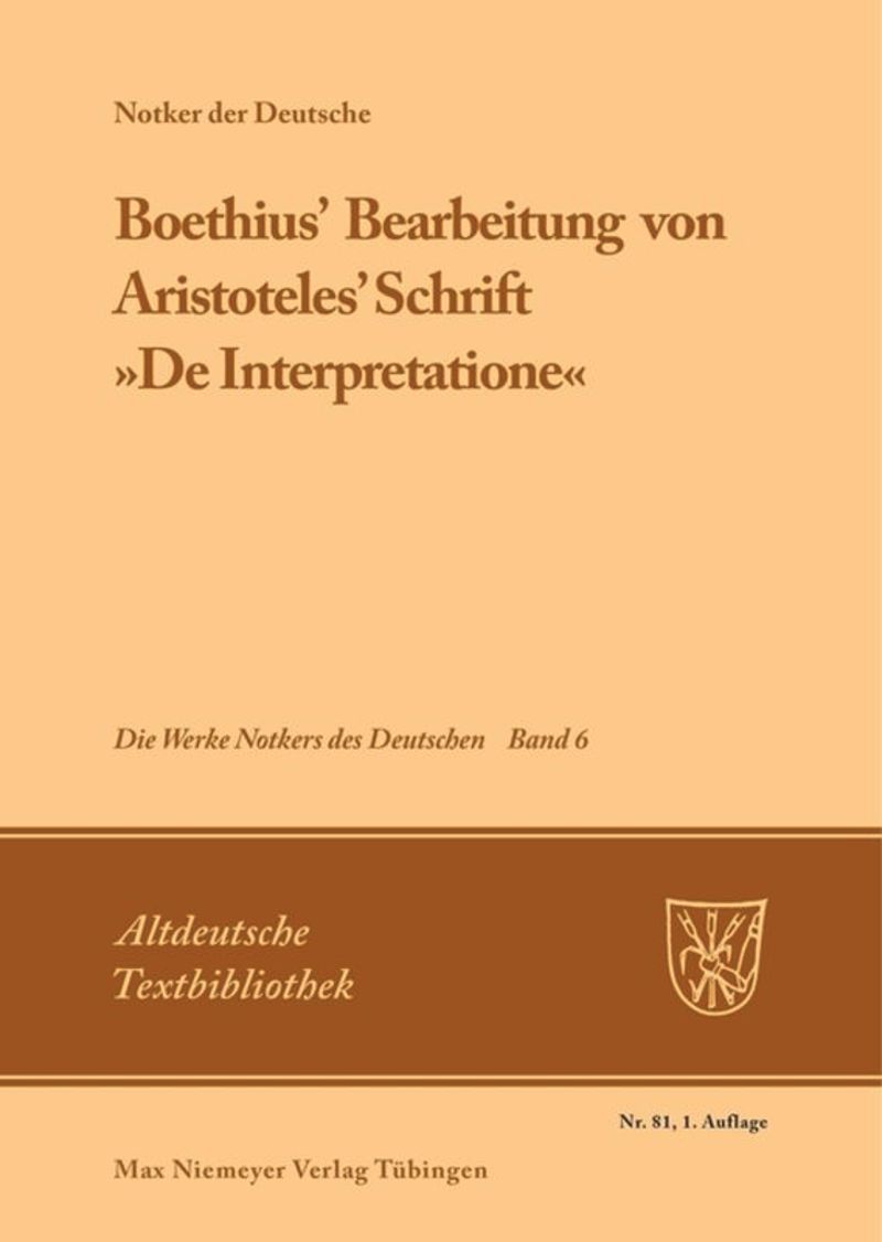 book: Band 6 Boethius' Bearbeitung von Aristoteles' Schrift »De Interpretatione«