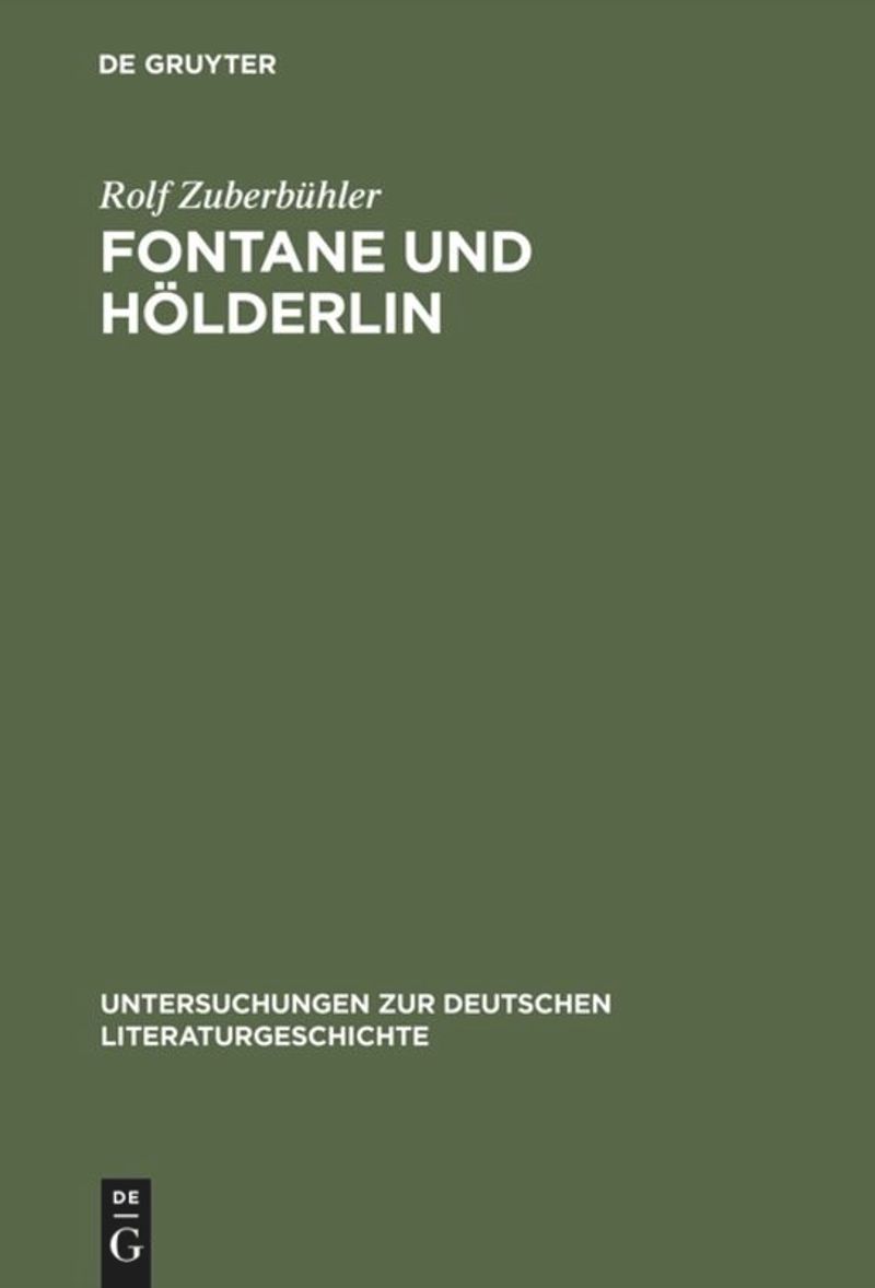 book: Fontane und Hölderlin