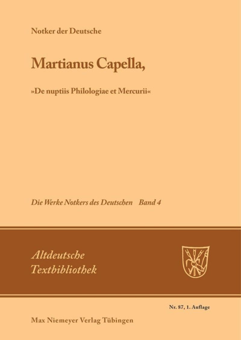 book: Band 4 Martianus Capella, »De nuptiis Philologiae et Mercurii«